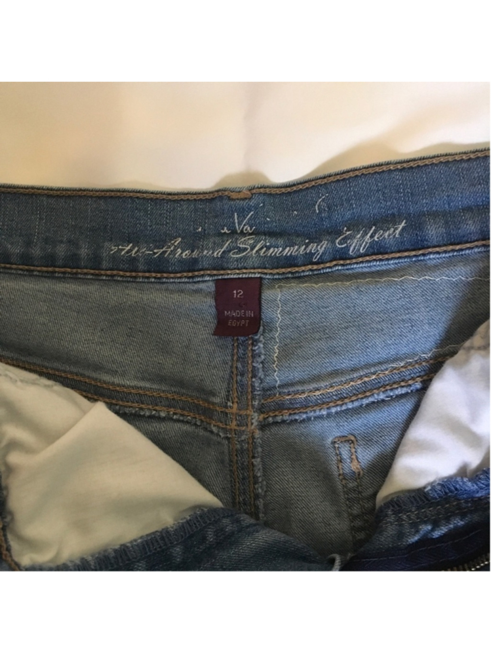 Upcycled Reworked Patchwork Denim Shorts Size 12 - Picture 3 of 14